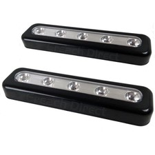 2X BLACK BRIGHT 5 LED STRIP
