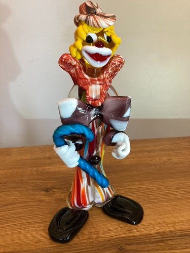 Glass circus clown figurine - figurine, by