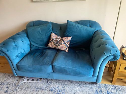 Velvet 2seater sofa hardly - velvet,