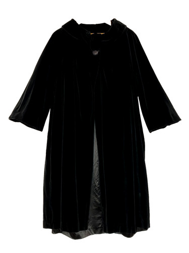Vintage 1950s black velveteen