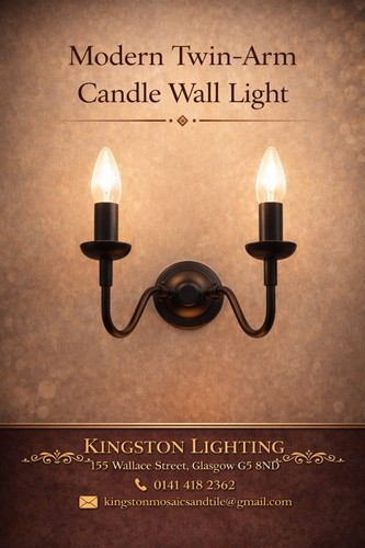 Modern twin arm candle - twin-arm, wall