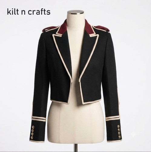 Men black military dress - black,