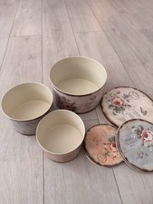 Vintage Floral Storage Tins