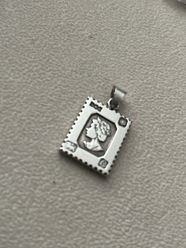 Sterling silver stamp pendant - sterling,