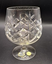 Bohemia Crystal Brandy Glass Fine Cut Lead Crystal 24% Pb0  Pinwheel  VGC