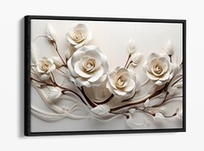 DECORATIVE WHITE ROSES ON A