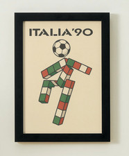 A4 Framed Retro Italia '90