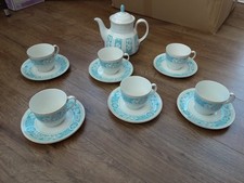 Royal Doulton Hampton Court Tea Pot + Cups and Saucers
