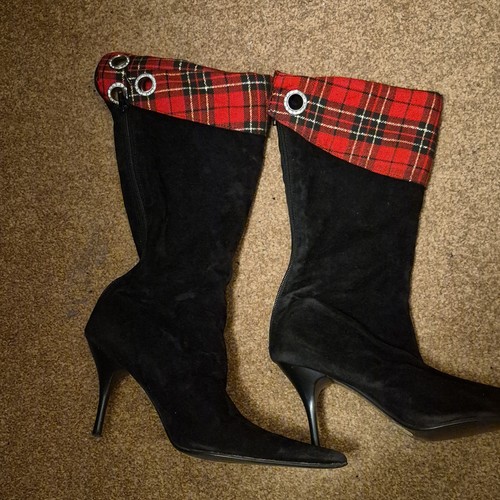 Women suede effect tartan - suede,