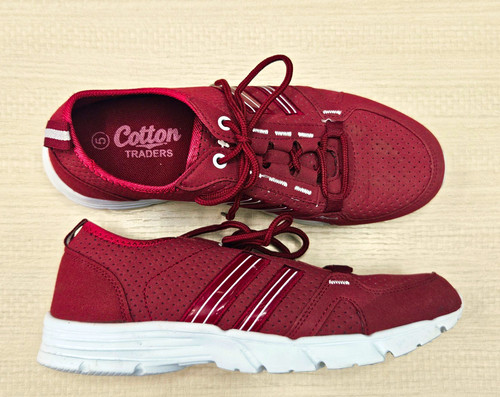 Cotton traders burgundy white - traders,