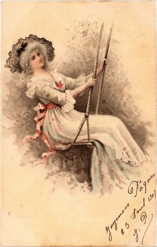 Artist signed glamour - signed,, lady