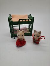 sylvanian families 80s Bunk Beds X2 With Original Mattresses blankets & Cats