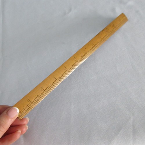Antique boxwood ruler inch - boxwood,
