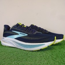 Brooks Trainers Size 9.5 Men's Lime Blue Peacoat Ghost 17 Walking Running Shoes