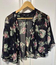 New Look Ladies Lightweight Shrug Bolero Black Travel Summer Size 16