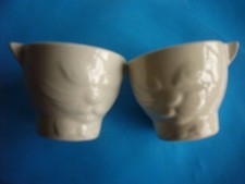 Pair of  Ceramic Cat  Egg Cups