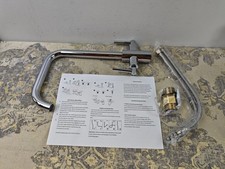 Luckyhome Kitchen Mixer Taps,Monobloc Dual Lever Chrome Brass Kitchen Sink Tap F