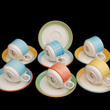 13 piece Steelite International  Cups And Saucers multicoloured