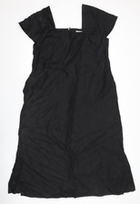 Marks and Spencer Autograph Women’s Black Linen Shift Dress Size 18
