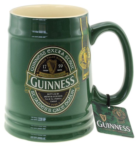 Green ceramic tankard with - ceramic, st