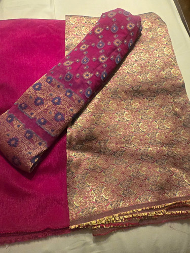 Metallic floral silk brocade - metallic,