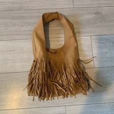 Women's Fame Layered Fringe Detail Suede Hobo Bag