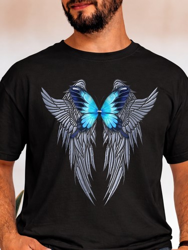 Blue butterfly over silver - butterfly,
