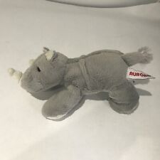 Aurora Rhino Rhinoceros Grey Laying Soft Plush Toy 8”