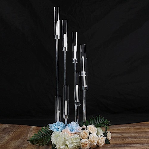 Silver tall candelabra - silver,