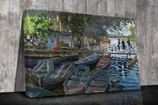 Bathers at la grenouillere by claude monet mounted canvas ready to hang