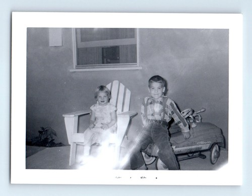 Old vintage photo boy girl - old,
