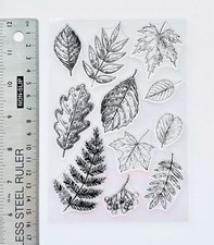 Clear rubber stamp Leaf tree fir Christmas  Skeleton Border Background Texture