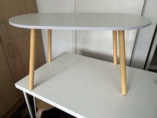 Low Oval Coffee Table,Solid Table Legs, Mid Century Modern Coffee Tables