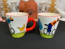 Eisona Steph Hand Painted Coffee Mug Painted African Design bike and chick