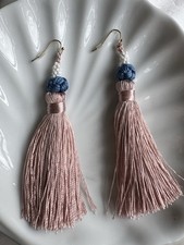 Pink Tassel Dangle Earrings