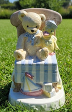VINTAGE C.R. Gibson Bear & Duck Ceramic Figurine BOOKEND Nursery Decor BK1-20
