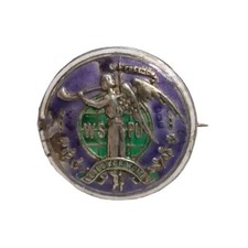 Rare Antique Votes For Women suffragette Angel of Freedom Silver Enamel brooch