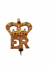 Queen Elizabeth Coronation Dainty  Brooch 1953 ER Initial Pin Collectible Royal