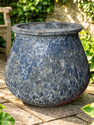 Santorini blue texture planter - blue,