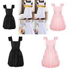 Retro- Maid's Ruffled Apron, Cosplay Costume, Restaurant, Adjustable with