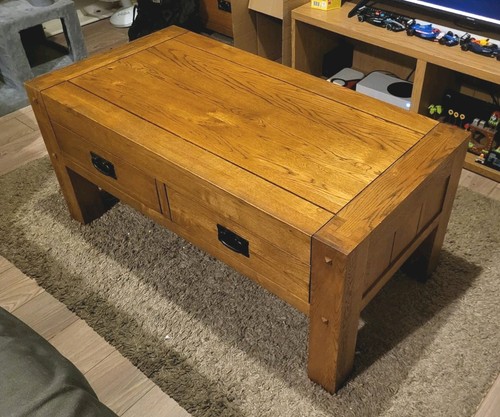 Solid oak rectangular coffee - rectangular,