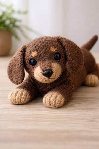 Dachshund puppy knitting - puppy,