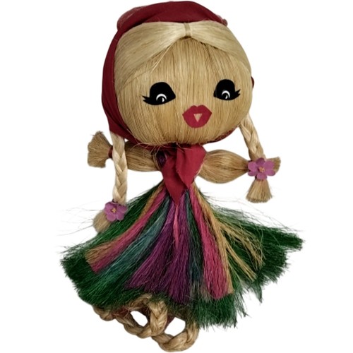 Handcrafted corn husk doll - corn,