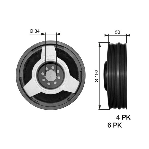 Belt pulley gates tvd1030 - pulley,