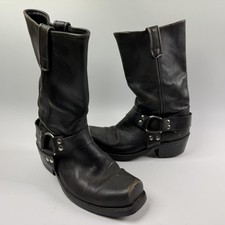 Double H Harness Boots Women's 7.5 Black Leather Motorcycle Square Toe HHW4340
