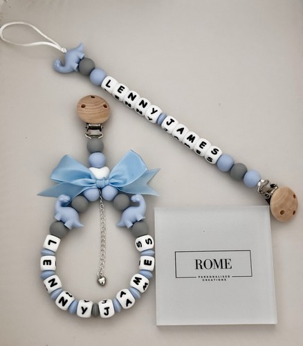 Personalised baby dummy - baby, clip