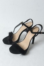 Womens Fluffy Trim Stiletto