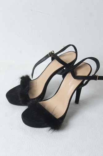 Womens fluffy trim stiletto - fluffy,