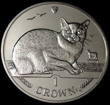 Isle of Man One Crown 1996 Elizabeth II Burmese Cat UNC Coin WCA 8740