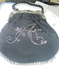Vintage 1930s black silk